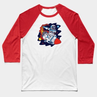 Dabbing Astronaut Riding a Rocket Baseball T-Shirt